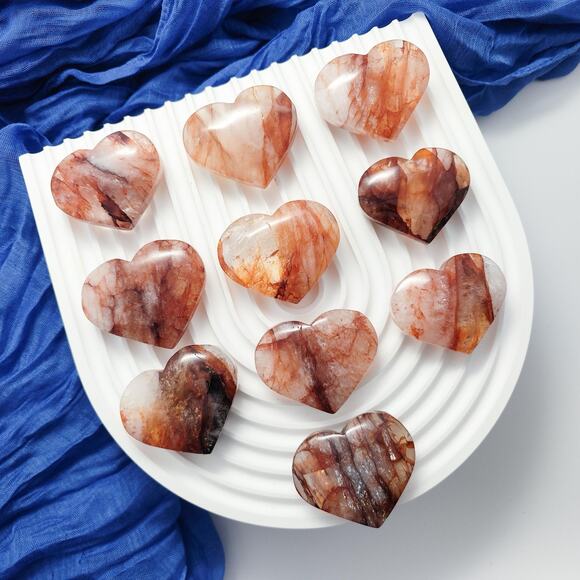 Fire Quartz Heart Crystal Carving Passion Crystals - Picture 3 of 9